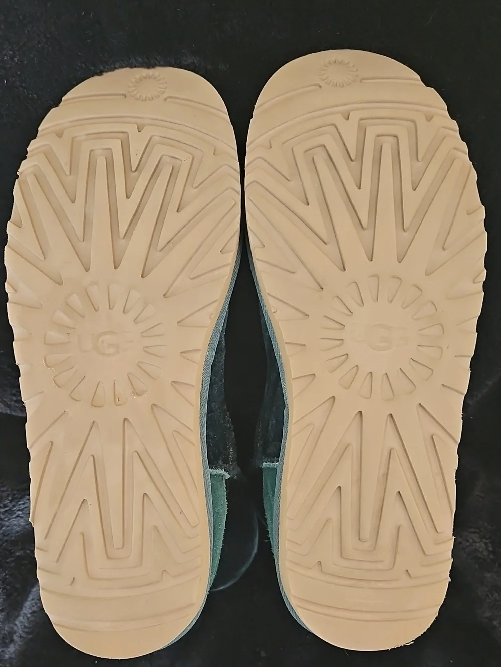 UGG Emerald Green Croc-Embossed Velvet Winter Boots - Sz 9